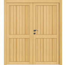 Doppeltür aus Holz mit Griff