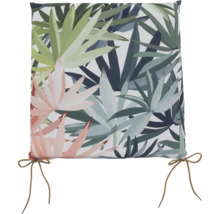 Stuhlkissen mit Pflanzenmuster und Bindebändern