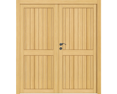 Doppelflügelige Holztür mit Beschlägen