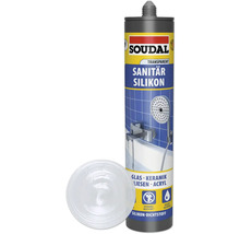 Soudal Sanitär Silikon, transparent, für Glas, Keramik, Fliesen und Acryl