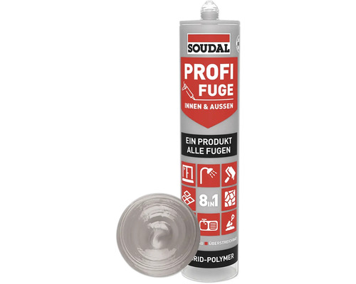 Soudal Profi Fuge 8in1 Fugen- und Dichtstoff dunkelgrau 280 ml Soudal Profi Fuge Dichtstoff Kartusche mit Fugenmasse