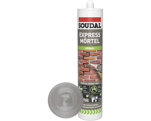 Soudal Express Mörtel Acryl 300 ml Soudal Express Mörtel Kartusche, Zementgrau
