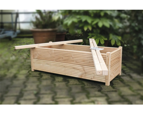 Pflanzkübel Pflanzgefäß Holz L100xB40xH33cm inkl. Pfosten, Bausatz für Hecke am laufenden Meter® H130xB100cm douglasie Holzblumenkasten mit Holzlatten und Brettern