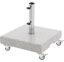 Quadratischer Sonnenschirmständer mit Rollen und Edelstahlrohr