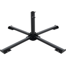 Schirmständer mit vierbeiniger Basis und zentraler Stange zur Befestigung eines Sonnenschirms