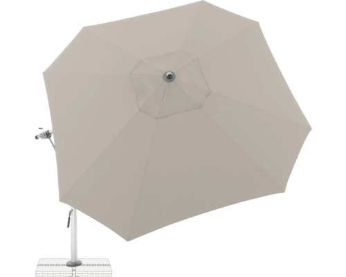 Gartenschirm mit Fuß und Kurbelmechanismus