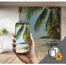 Dekoratives Wandbild mit Strandmotiv, aufgenommen mit einem Smartphone