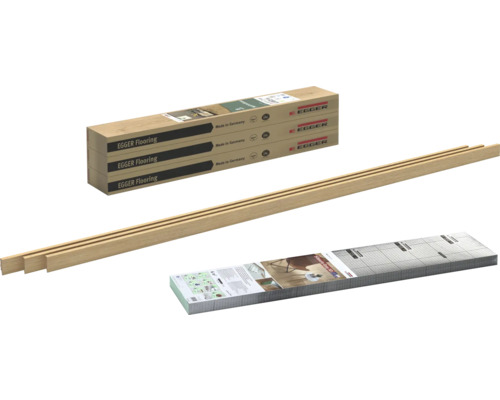 Egger Laminatboden, Sockelleisten und Trittschalldämmung