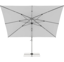 Quadratischer Sonnenschirm mit Mittelstock und Fuss