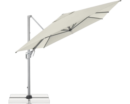 Freiarmschirm mit Schirmständer für den Außenbereich