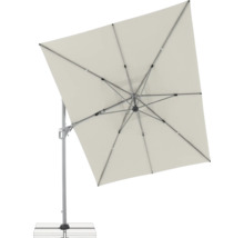 Quadratischer Sonnenschirm mit stabilem Ständer für den Garten