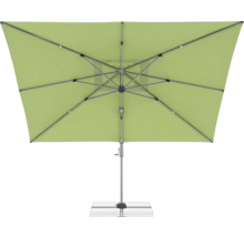 Grüner rechteckiger Sonnenschirm mit Ständer