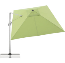 Freiarm-Sonnenschirm mit quadratischer Bespannung und Standfuß