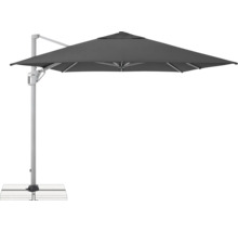 Freischirm für den Aussenbereich mit quadratischer Bespannung und stabilem Fuss