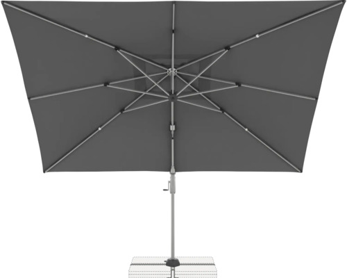 Quadratischer Sonnenschirm mit Kurbelmechanismus und Ständer