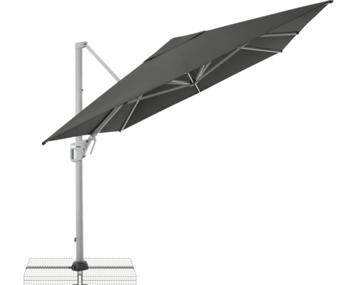 Freiarmschirm mit Standfuß für den Außenbereich