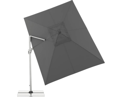 Quadratischer Ampelschirm mit Kurbel und stabilem Fuß