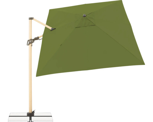 Quadratischer Gartenschirm mit Kurbel und Seitenmast