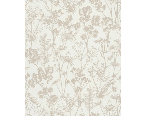 Tapete mit Wildblumenmuster in dezenten Farben