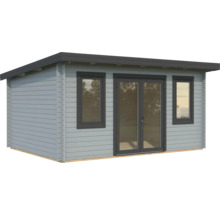 Holzgartenhaus mit Doppeltür und Fenstern