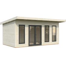 Holzgartenhaus mit Doppeltür und Fenstern