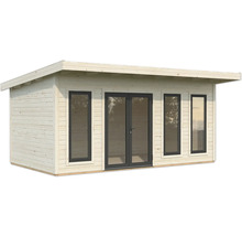 Holzgartenhaus mit Fenstern und Doppeltür