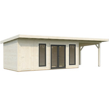 Holzgartenhaus mit Doppeltür und Vordach