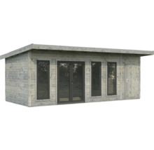 Holzgartenhaus mit Fenstern und Doppeltür