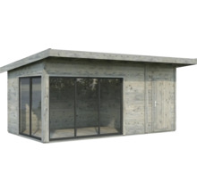 Holzgartenhaus mit Schiebetür und Seitentür