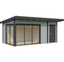 Gartenhaus mit Fensterfront und Tür