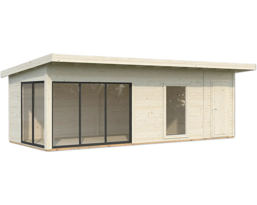 Holzgartenhaus mit Fenster und Tür