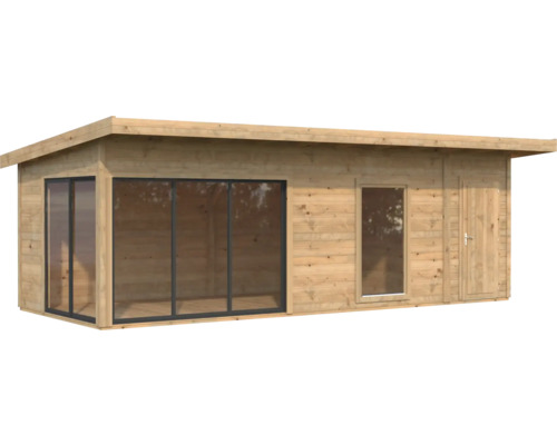 Holzgartenhaus mit Fenster und Tür