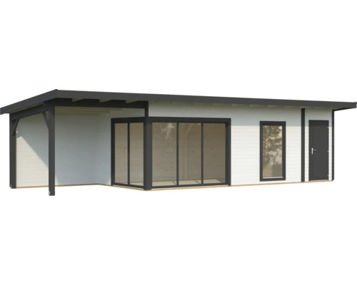 Gartenhaus mit Carport, Fenster und Tür