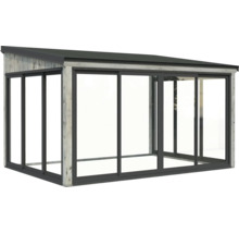 Holz Pavillon mit Glasschiebetüren