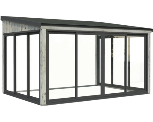 Holz Pavillon mit Glasschiebetüren