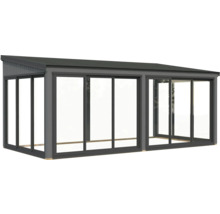 Terrassenüberdachung mit Schiebetüren und Flachdach