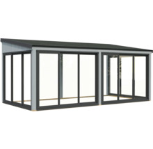 Veranda mit Schiebetüren und Flachdach