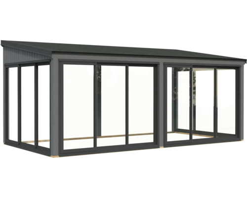 Glashaus mit Schiebetüren