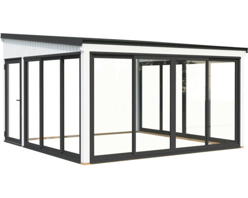 Gartenhaus mit Glasschiebetüren