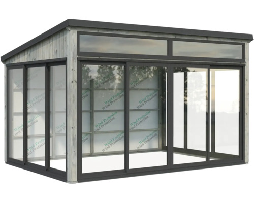 Gartenhaus mit Schiebetüren und Fenster