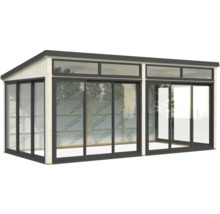 Geräumiger Pavillon mit Schiebetüren und Fenstern für den Garten