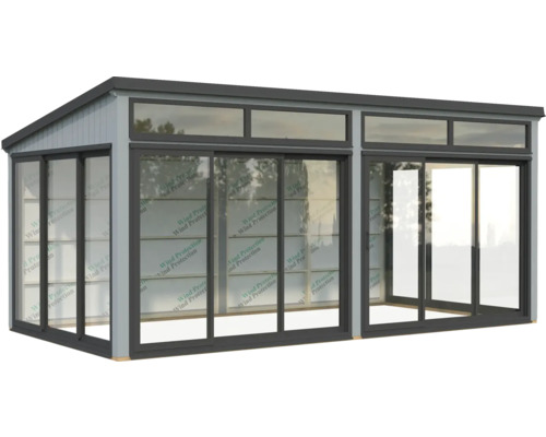Gartenhaus mit Schiebetüren und Fenstern für den Außenbereich