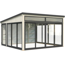 Holz Gartenhaus mit Schiebetüren und Fenstern