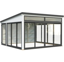 Gartenhaus mit Schiebetüren und Oberlichtern für den Außenbereich