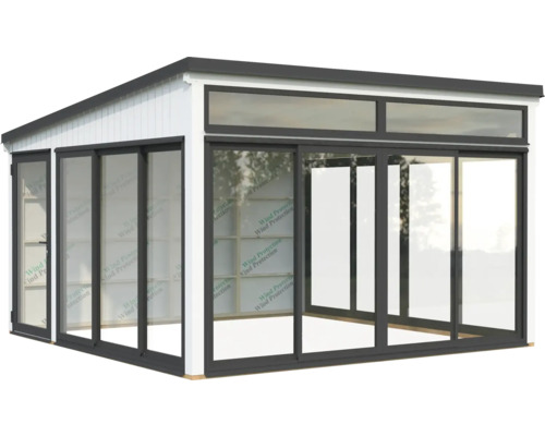 Gartenhaus mit Schiebetüren und Oberlichtern für den Außenbereich