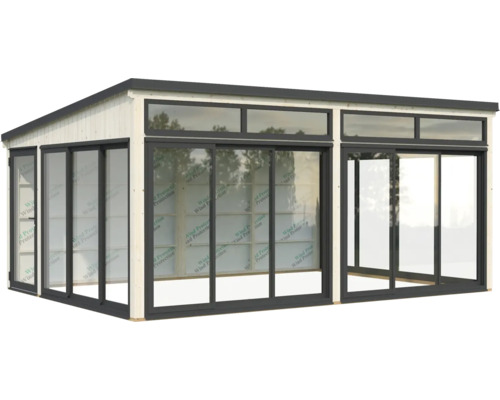 Gartenhaus mit Glasschiebetüren