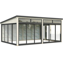 Holz Gartenhaus mit Schiebetüren und Fenstern