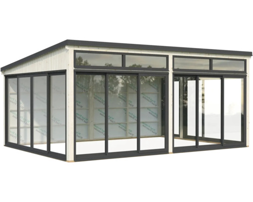 Holz Gartenhaus mit Schiebetüren und Fenstern