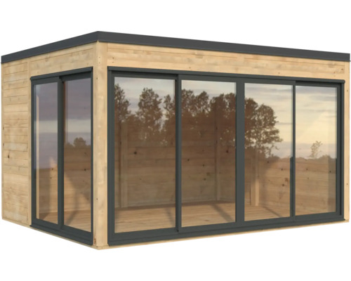 Holzgartenhaus mit Schiebetüren