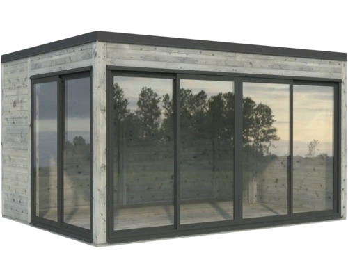 Holzgartenhaus mit Schiebetüren